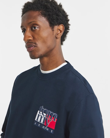 Tommy Jeans Flag Crew Sweatshirt - Navy