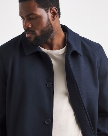 Faux Wool Mac with Cuff Tabs