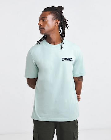 Barbour Frome Short Sleeve Relaxed Back Graphic T-Shirt - Mint Blue