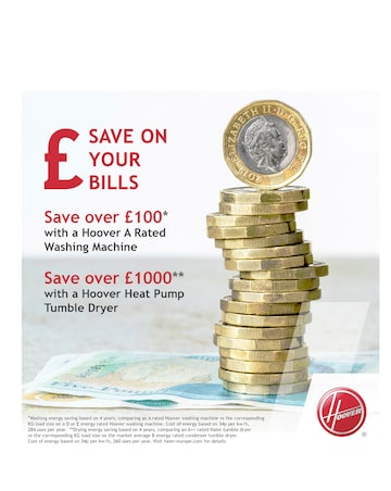 Hoover H-WASH 500 HW412AMC 12kg Washing Machine, 1400 spin, A rated, White