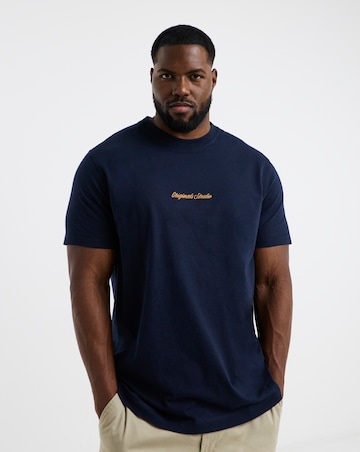 Jack & Jones Originals Studios Logo T-Shirt - Navy