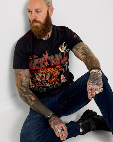Joe Browns Elevated Tiger Rock and Roll T-Shirt - Black