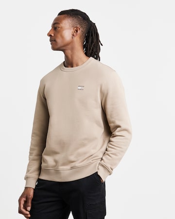 Tommy Jeans Tonal Badge Crew Sweatshirt - Taupe