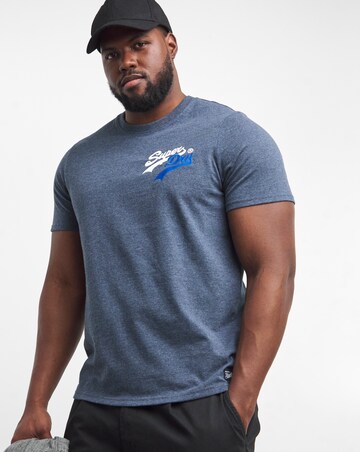 Superdry Navy Short Sleeve Vintage Logo Interest T-Shirt