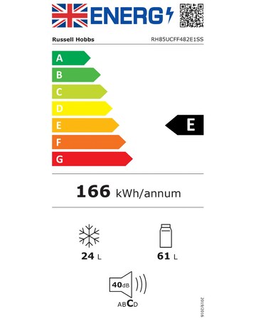 Russell Hobbs RH85UCFF482E1SS Under Counter Fridge Freezer - Stainless Steel