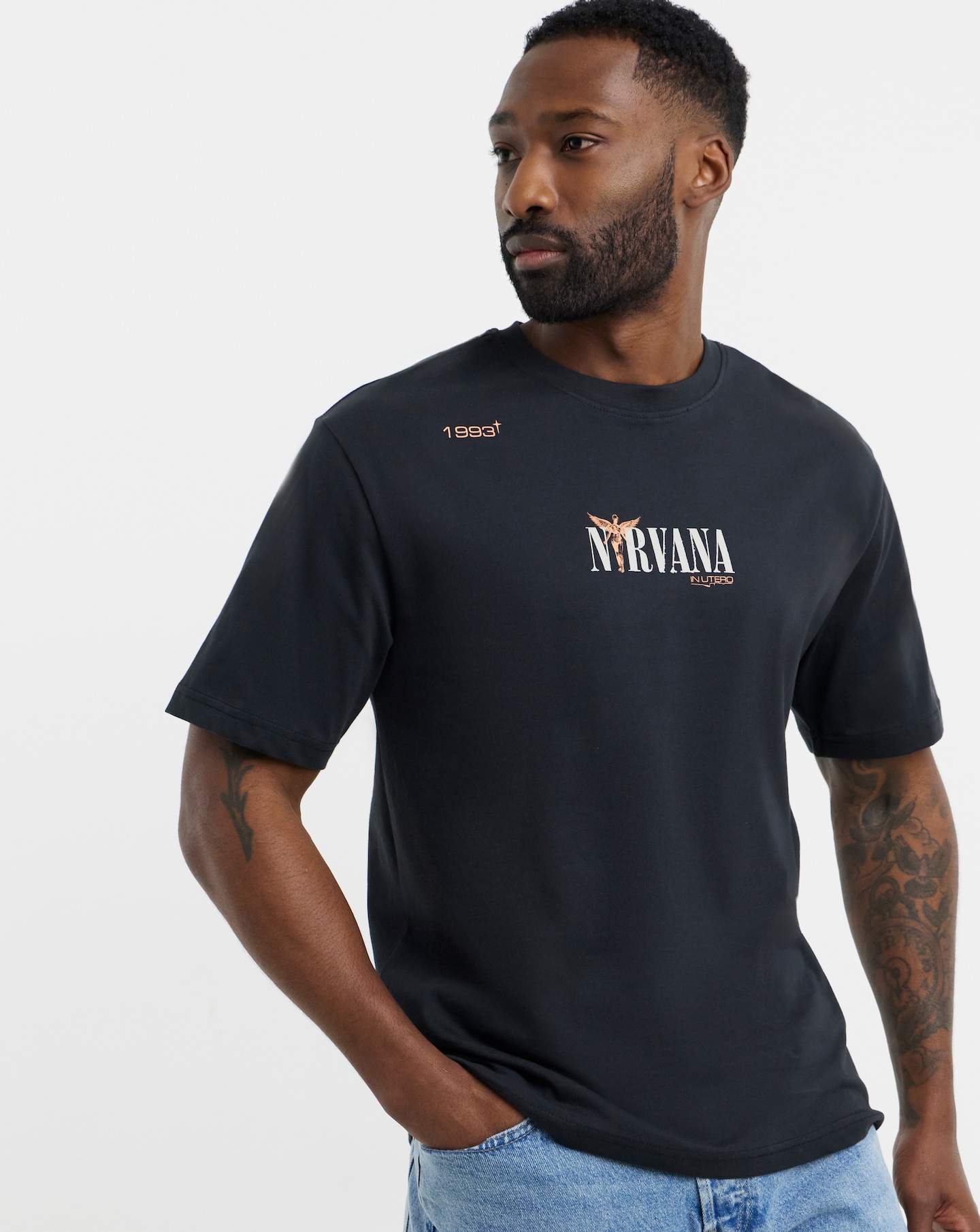 Only & Sons Nirvana Back Graphic T-Shirt - Black | Jacamo