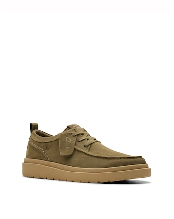 Clarks Polden Moc Shoe - Olive Suede