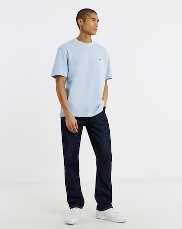 Lacoste Short Sleeve Linen Blend Pique T-Shirt - Light Blue