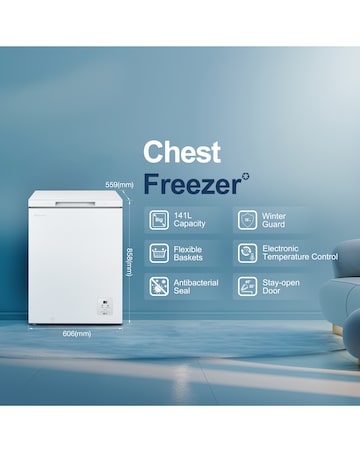 Fridgemaster MCF145E 141L Freestanding Chest Freezer - White - E Rated