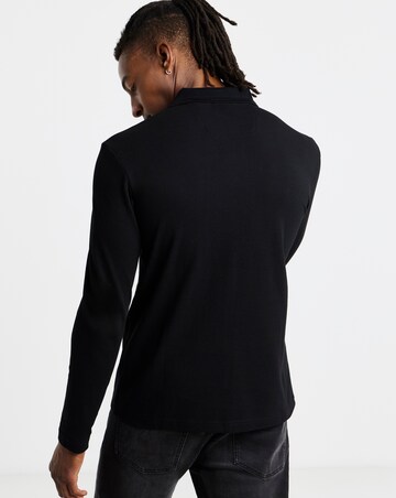 BOSS Long Sleeve Plisy Polo - Black