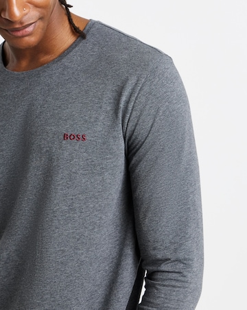 BOSS Mix & Match Long Sleeve Lounge T-Shirt - Charcoal
