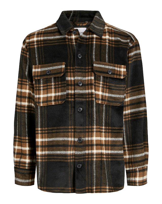 Jack & Jones Bradley Ollie Check Overshirt - Brown Multi