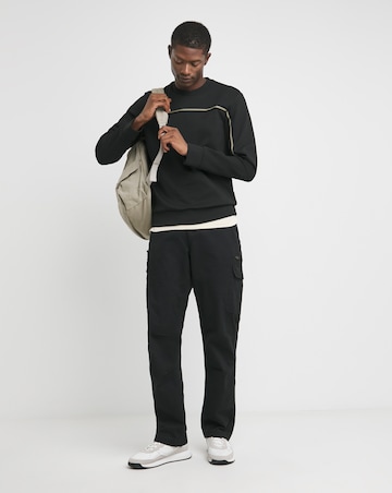 BOSS Black Stripe Crew Neck Sweat