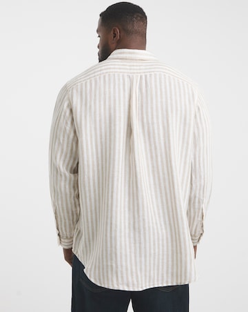 Polo Ralph Lauren Long Sleeve Stripe Linen Shirt - Beige