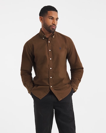 Polo Ralph Lauren Long Sleeve Garment Dyed Oxford Shirt - Brown