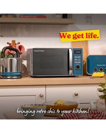 Russell Hobbs Distinctions 20 Litre Ocean Blue Stainless Steel Digital Microwave