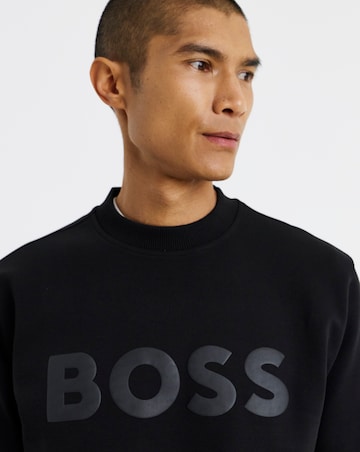 BOSS Large Logo Crew Neck Sweatshirt - Black