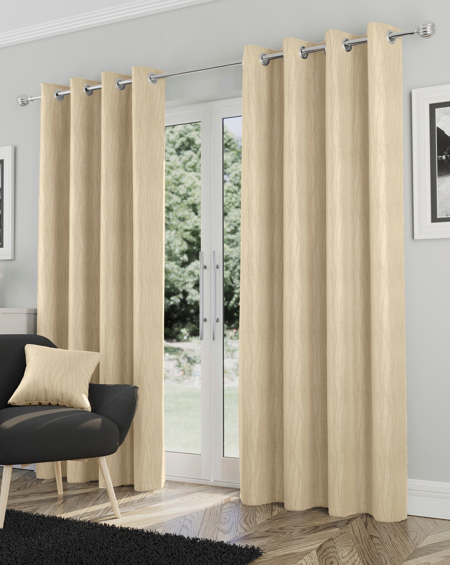 Goodwood Thermal Light Filtering Textured Embossed Eyelet Curtain