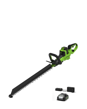 Greenworks 24V 61cm Cordless Brushless Hedge Trimmer (2 AH Battery & Charger)