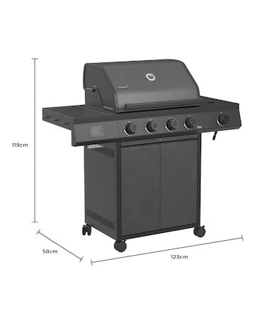 Charles Bentley Ottimo Origin Pro 380 4 Burner Gas Barbecue with Side Burner