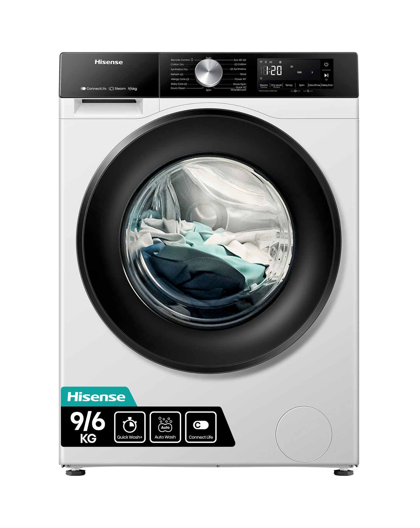 Hisense 3S Series WD3S9043BW3 WiFi-enabled 9kg Washer Dryer - White