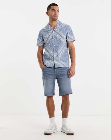 Tommy Jeans Short Sleeve Bandana Print Shirt - Blue