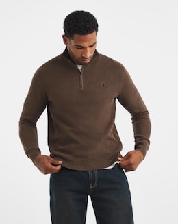 Polo Ralph Lauren 1/4 Zip Jumper - Brown Heather
