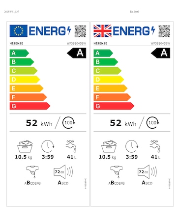 Hisense 5S Series WF5S1045BW WiFi-enabled 10kg Washing Machine - White