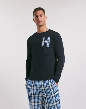 Tommy Hilfiger Navy Flannel Pyjama & Slipper Set