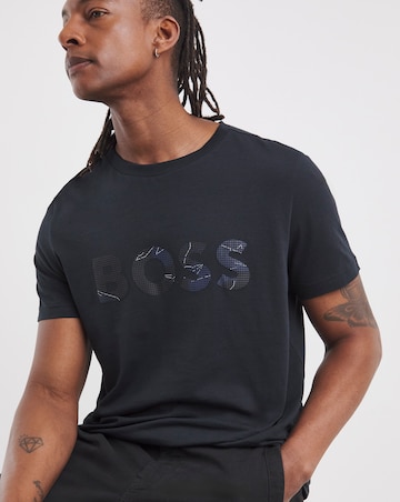 BOSS Short Sleeve Print Logo T-Shirt - Navy