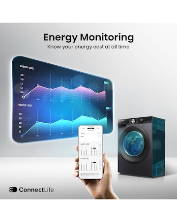 Hisense 3S Series WF3S1243BB3 WiFi-enabled 12kg 1400 Spin Washing Machine - Blac