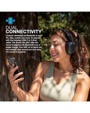 JLab Studio Pro ANC Wireless Over-Ear Headphones - Black
