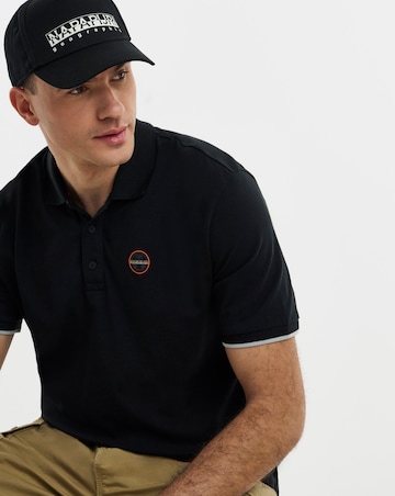 Napapijri Badge Short Sleeve Polo - Black