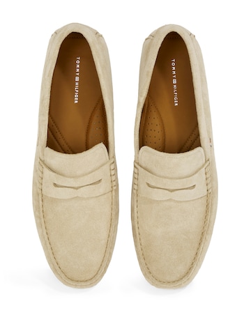 Tommy Hilfiger Suede Driving Shoe - Natural