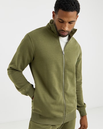 Full Zip Funnel Neck Sweatshirt Long