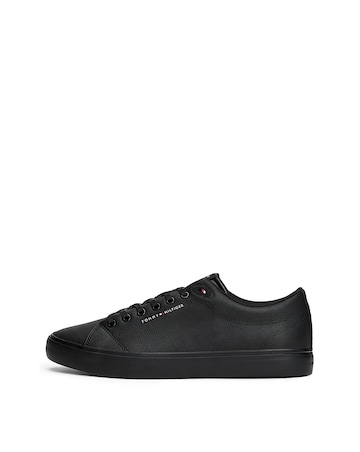 Tommy Hilfiger Vulcanised Low Leather Trainer - Black