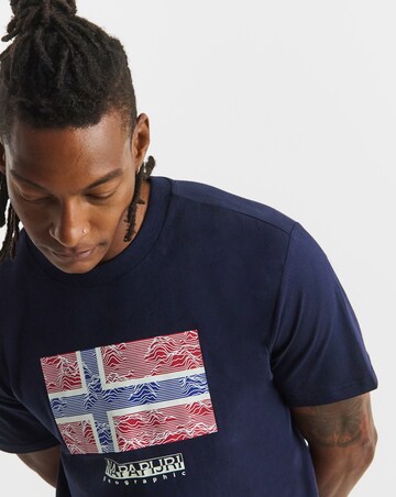 Napapijri Drapeau Flag Graphic T-Shirt - Navy