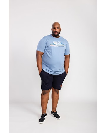 D555 Big And Tall Norfolk Official Coca-Cola Beach Scene Printed T-Shirt - Denim