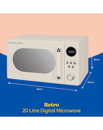Russell Hobbs RHM2044C Retro 20 Litre Cream Digital Microwave