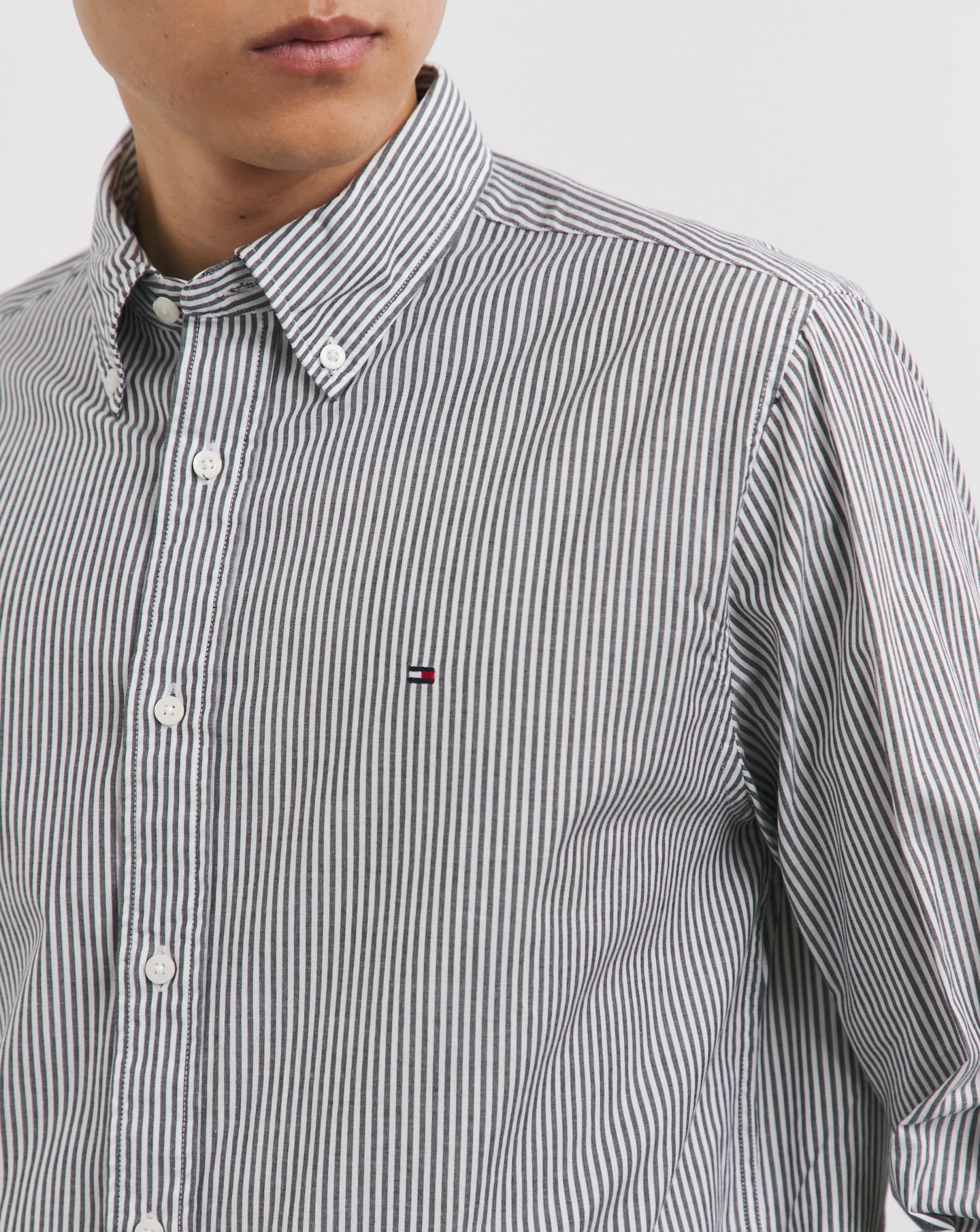 Tommy Hilfiger Navy Easy Stripe Long Sleeve Shirt Jacamo