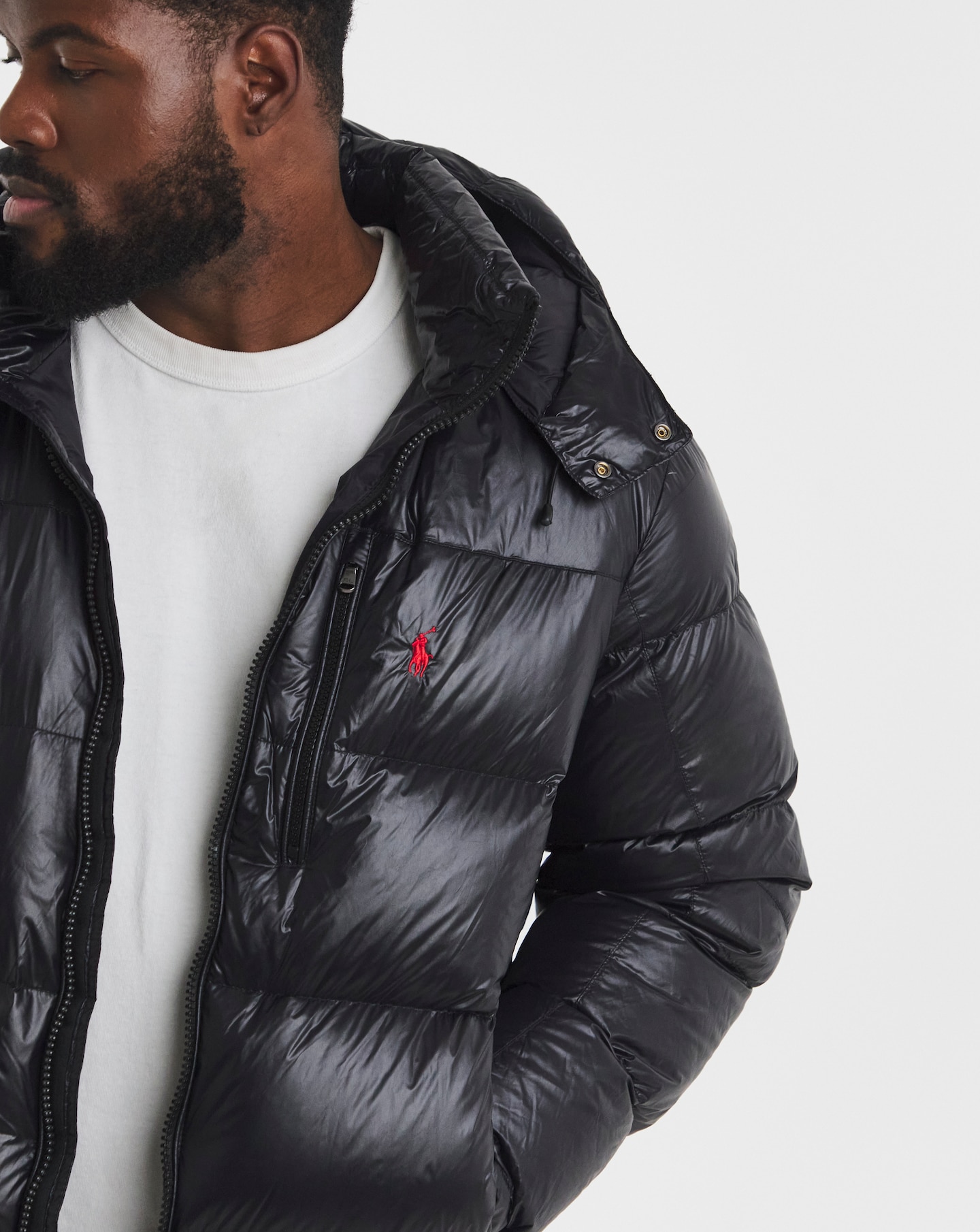 Polo Ralph Lauren Insulated Gloss Bomber Jacket - Black | Jacamo