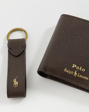 Polo Ralph Lauren Leather Wallet & Keyring Gift Set - Brown