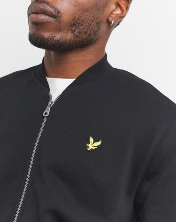 Lyle & Scott Black Sweatshirt Bomber Jacket