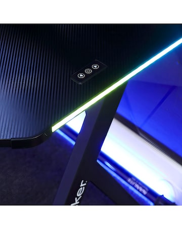 X Rocker Lumio XL Gaming Desk with 3 Sided App-Controlled LED Lighting