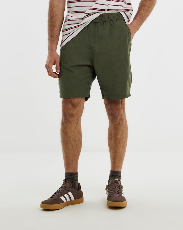 Linen Blend Elasticated Drawcord Short