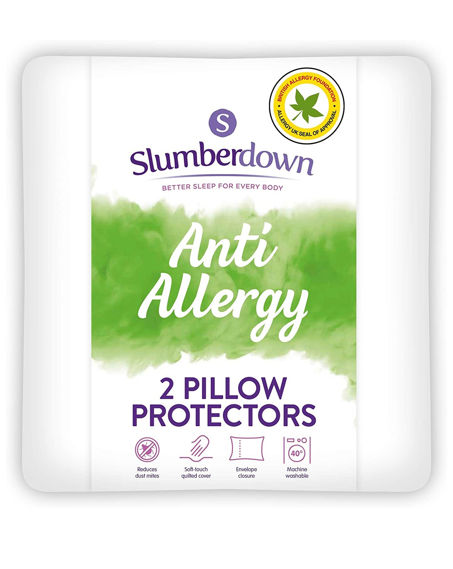 Slumberdown Anti-Allergy Pack of 2 Pillow Protectors