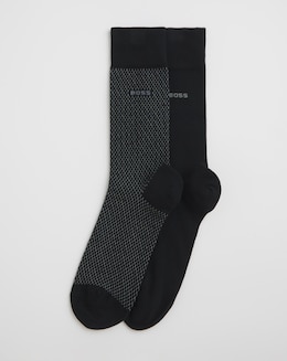 BOSS  2 Pack Mini Print Sock - Black