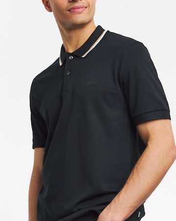 BOSS Classic Contrast Tipped Collar Black Polo Shirt