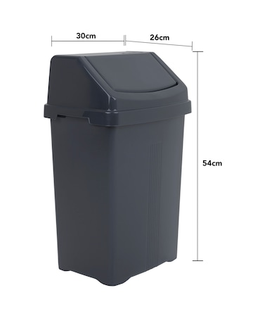 Wham Casa 25L Swing Bin Black