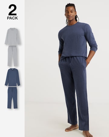 2 Pack Long Sleeve Open Hem PJs